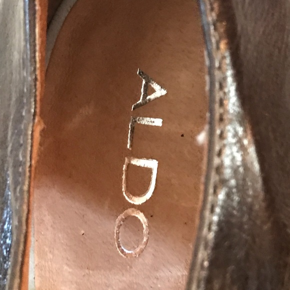 NEW ALDO GENUINE LEATHER CHOCOLATE BROWN/LIGHT GREY OPEN-TOE LACE-UP SHOES 39 - Picture 5 of 8